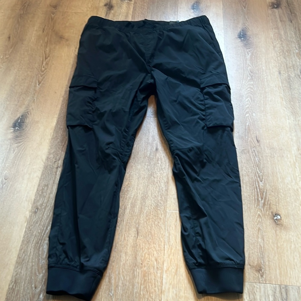H&M black cargo slim pants XL